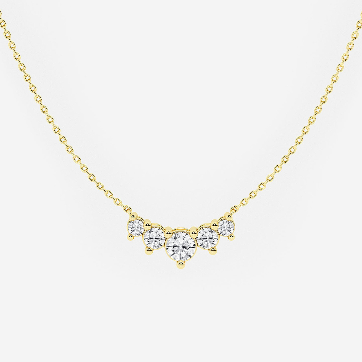 Additional Image 1 for  1 ctw Round Lab Grown Diamond Five Stone Demi Eternity Necklace